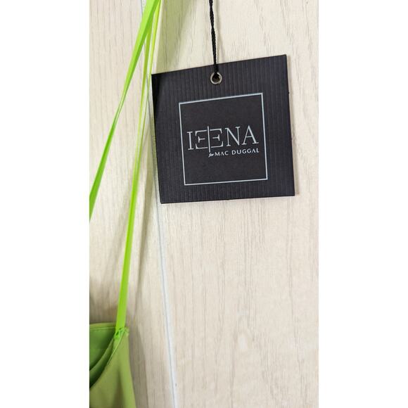 NWT MAC DUGGAL Green ONE SHOULDER CUT OUT RUCHED BACK Long GOWN 55975 size 2 - Picture 8 of 12